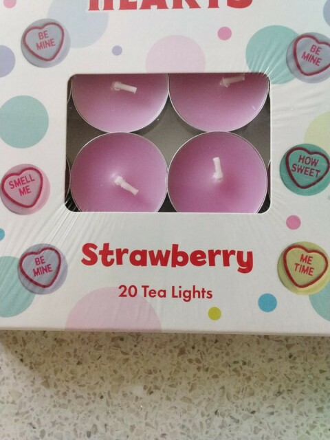 Swizzels Love Heart 20 Pack Tea Lights Gift Present Strawberry Flavor
