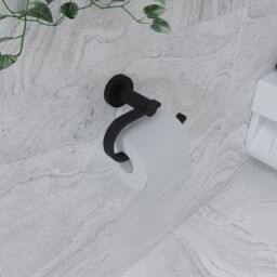 Croydex Flexi-fix Black Toilet Roll Holder Wall Mounted Bathroom