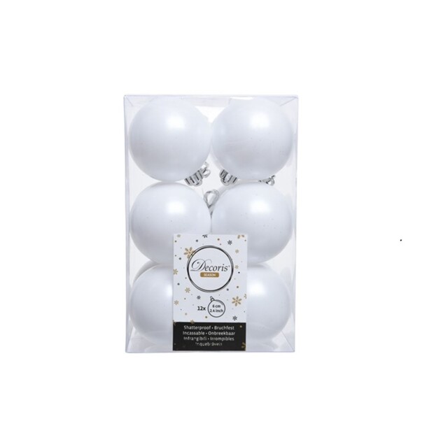 12 Luxury Shatterproof Christmas Baubles Tree Decorations 60mm -