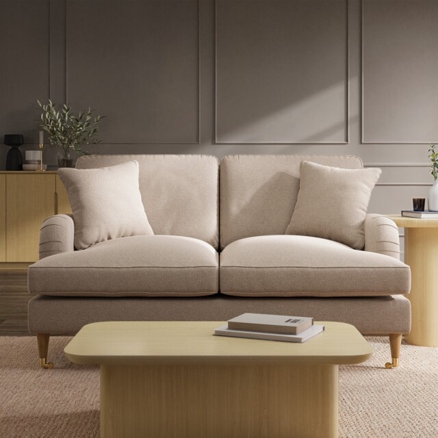 Beige Woven Fabric 2 Seater Sofa - Payton Sof158