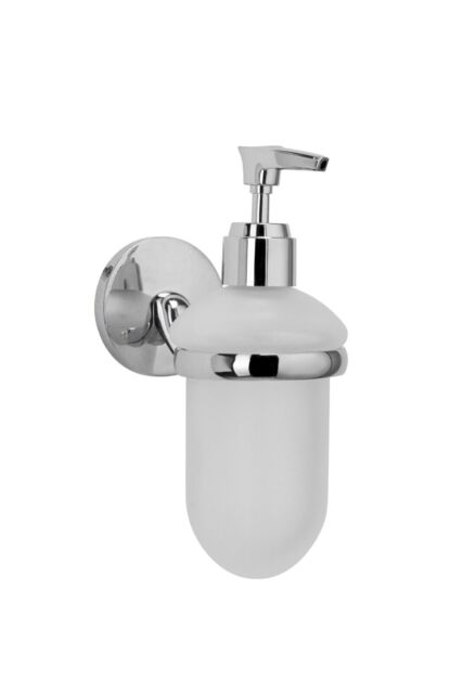 Croydex Glass Soap Dispenser Wall Mounted Chrome Bathroom Holder -