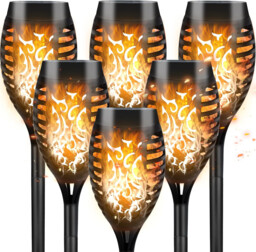 Solar Lights Outdoor Garden, 6 Pack Solar Flickering Dancing Flame