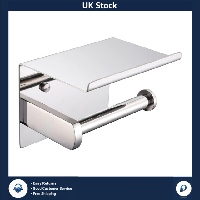 Modern Polished Chrome Stainless Steel Toilet Paper Roll Holder With