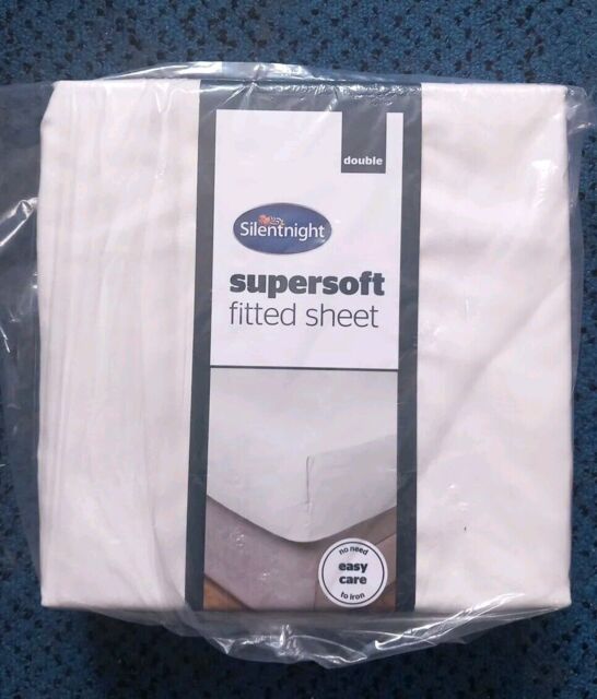 Silentnight Supersoft Fitted Sheet Double 135x190cm White Easy