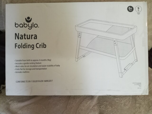 Babylo Natura Folding Crib, Travel Cot, Bedside Crib (brand &
