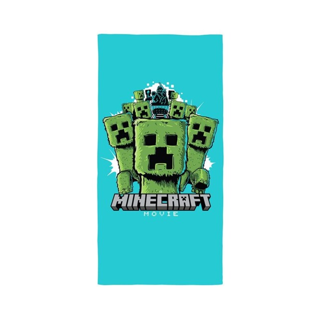 Minecraft Cotton Beach Towel Bath 140 X 70cm Movie Blue Children's