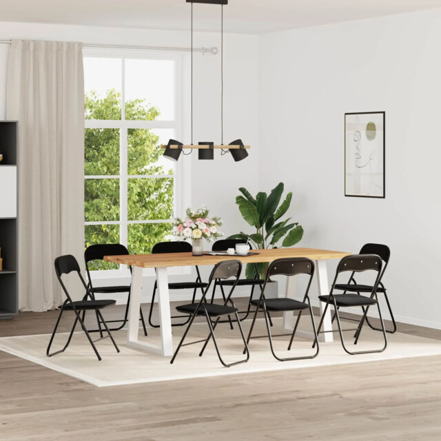Folding Chair 8 Pcs Black 48 X 44 X 78 Cm Velvet Vidaxl