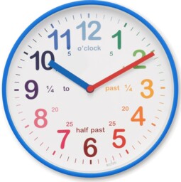 Acctim Wickford Kids Teaching Wall Clock Quartz Rainbow Dial Quarter