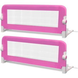 2x Toddler Bed Rail Pink 102x42cm Cotbed Protective Gate Guard Vidaxl