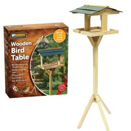 Traditional Wooden Bird Table Garden Birds Feeder Feeding Station Free