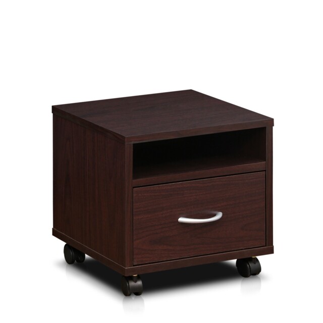 Furinno Indo Petite Under Desk Utility Cart Wtih Casters, Espresso