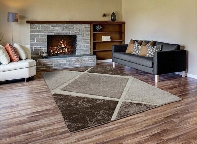 "Beige Grey Modern Stylish Rug 120cm X 170cm (47"" X 67"") 4055"