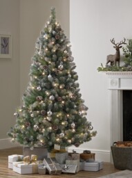 Habitat 6ft Pre Lit Blue Oscar With Pine Cone Christmas Tree