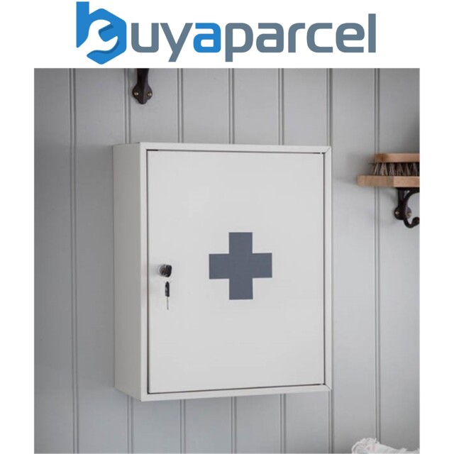 Garden Trading Lockable Steel Medicine First Aid Cabinet Bathroom Wall
