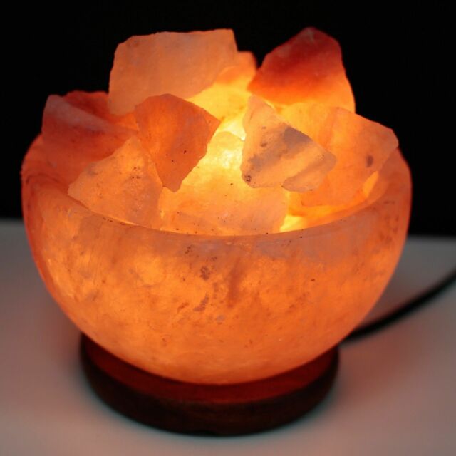 Large Fire Bowl Natural Himalayan Salt Lamp Pink Rock Crystal Light