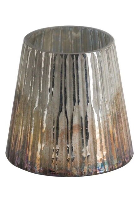 Glass Grey And Bronze Ombre Candle Holder - Vase - 10cm