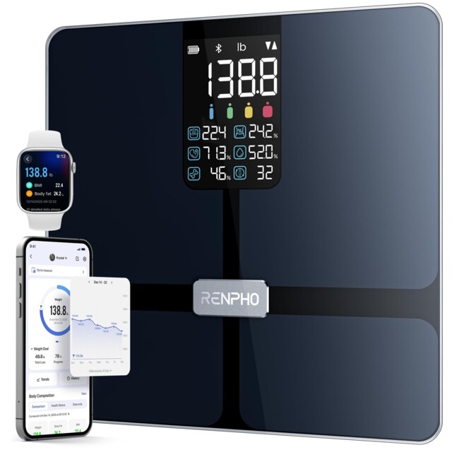 Renpho Scale For Body Weight, Smart Scale With Bmi, Body Fat, Muscle