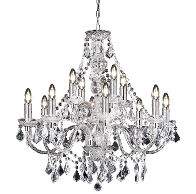 Ceiling Light Silver Clarence 12 Polished Chrome Endon 308-8-4cl