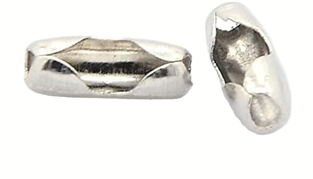 2 Metal Roller Blind Chain Connectors - Silver Beaded Chain Joiner