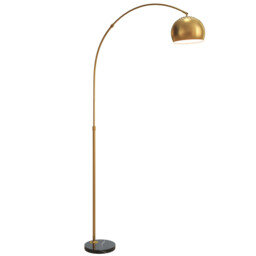 Floor Lamp Arched Gold Tone Metal Marble Base 180cm Tall E27 Socket