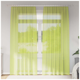 Voile Curtains Set Of 2 Apple Green 140x245cm 100%polyester Eyelet