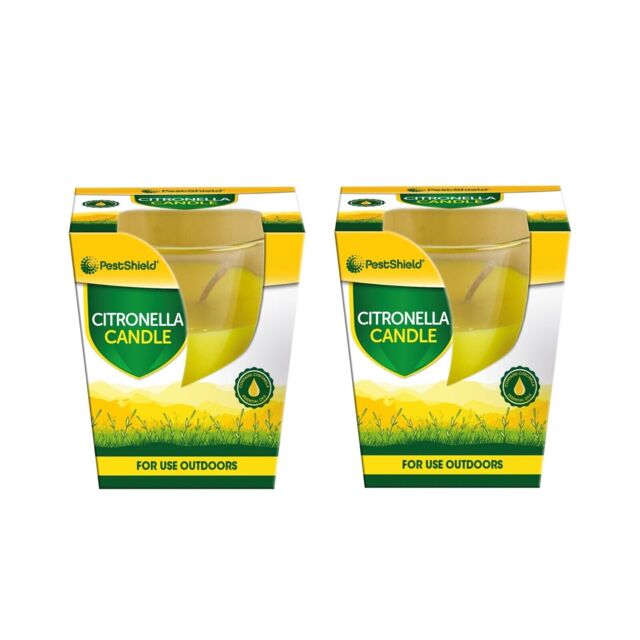 2 X Citronella Candles Glass Cups Outdoor Pests Mosquitoes Flies