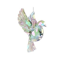 Gisela Graham Dove Symbol Of Peace Iridescent Hanging Christmas Tree