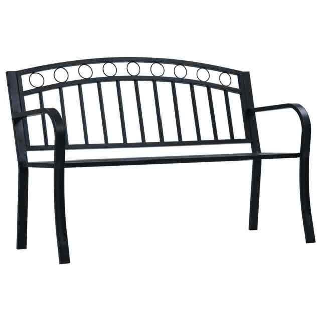 Garden Bench 125 Cm Black Steel Vidaxl