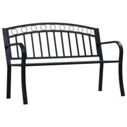 Garden Bench 125 Cm Black Steel Vidaxl