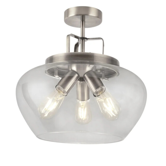 Ceiling Light Silver Boule 3 Satin Searchlight 8973-3ss