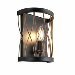 Endon Heston 40w E14 Ip20 Dimmable Wall Light Matt Black & Rustic