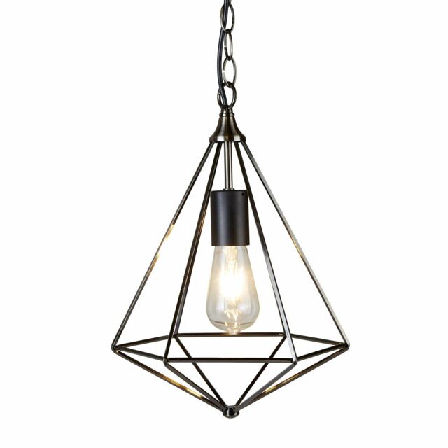 Searchlight Pendant Ceiling Light Diamond Antique Silver Finish