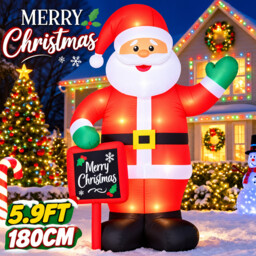 5.9ft Inflatable Santa Claus With Led Lights Outdoor Christmas Yard