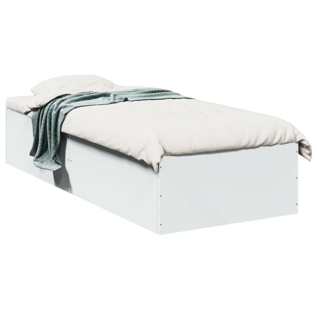White Engineered Wood Bed Frame 90x200 Cm Modern Design For Bedroom