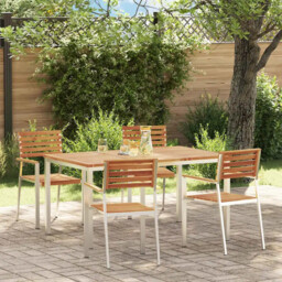 Garden Dining Set Brown Solid Acacia Wood 150x90x75cm 4-seater