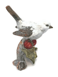 Frost Bird On Branch Christmas Ornament Sculpture Figurine Home