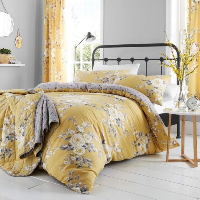 Catherine Lansfield Canterbury Reversible Floral Bedspread Cover