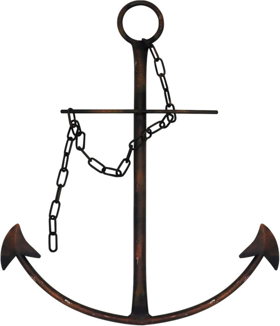 Nautical Anchor Wall Decor, Antique Metal Anchor Art Wall Decor With