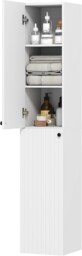 Tall Bathroom Cabinet Wall Mounted Slim Storage Unit Floating Cupboard