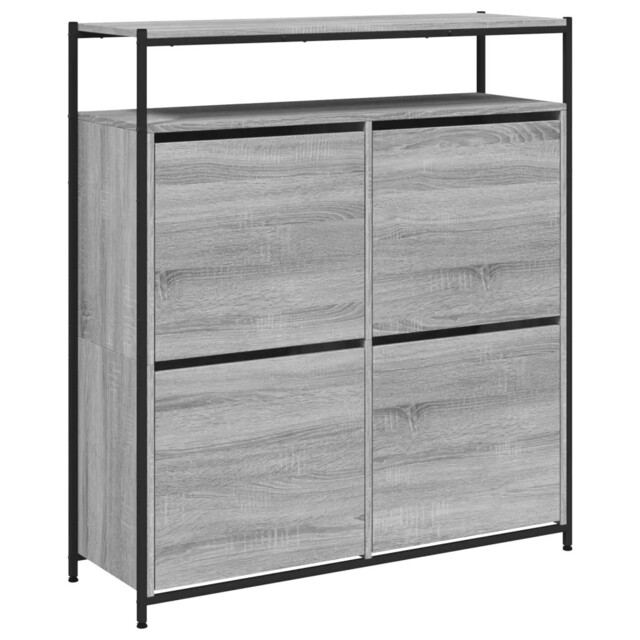 Shoe Cabinet With 4 Flip-drawers Shoe Storage Shelf Shoe Rack Cupboard