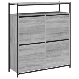 Shoe Cabinet With 4 Flip-drawers Shoe Storage Shelf Shoe Rack Cupboard