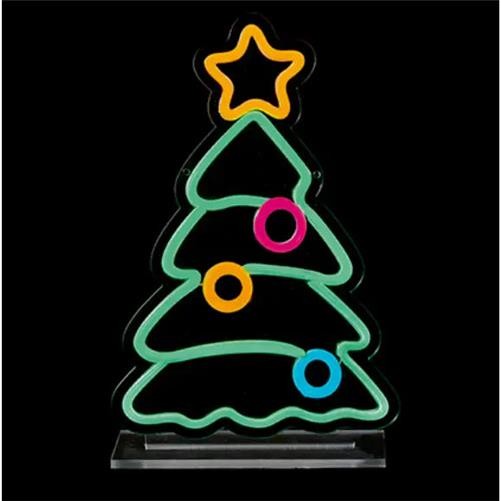 Christmas Tree Table Top Lit Neon Sign 25cm