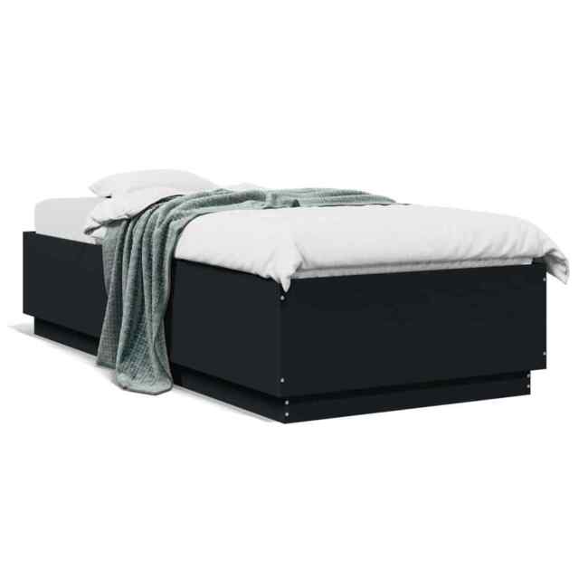 Bed Frame Black 100x200 Cm Engineered Wood Vidaxl