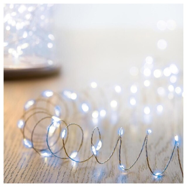 200 Led Solar Microbrights Pinwire Lights, Cool White, 19.9m -