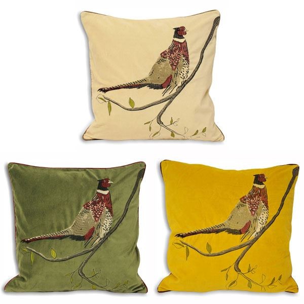 Paoletti Hunter Velvet Pheasant Cushion Cover, 45 X 45 Cm