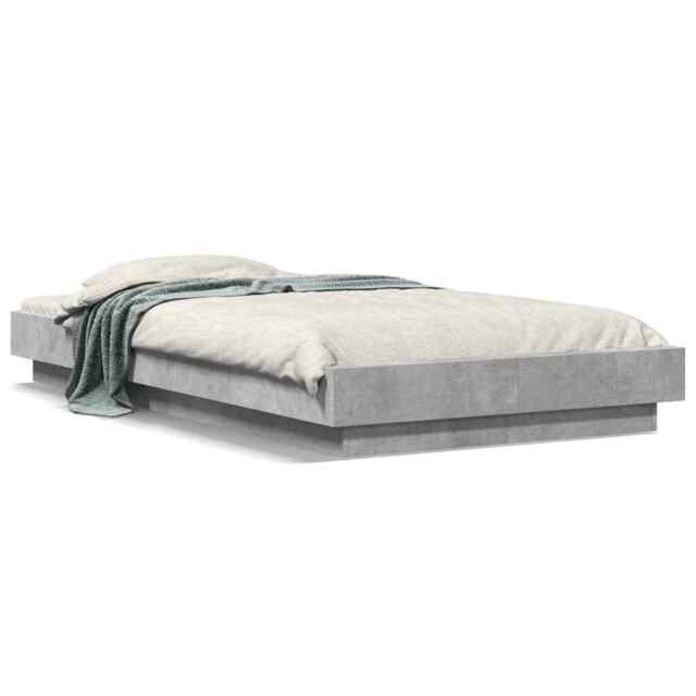 Bed Frame Concrete Grey 100x200 Cm Engineered Wood Vidaxl