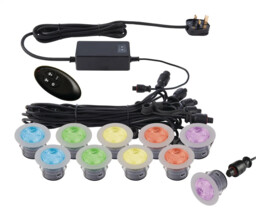 Outdoor Light Silver Ikonpro Led Decking Kit Ip67 45mm Rgb Saxby 59138