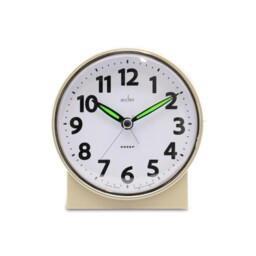 Acctim Micah Alarm Clock, Analogue Display, Non-ticking, Blue Led