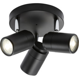 Modern 3 Way Round Plate Bathroom Triple Spot Light Gu10 Ip44
