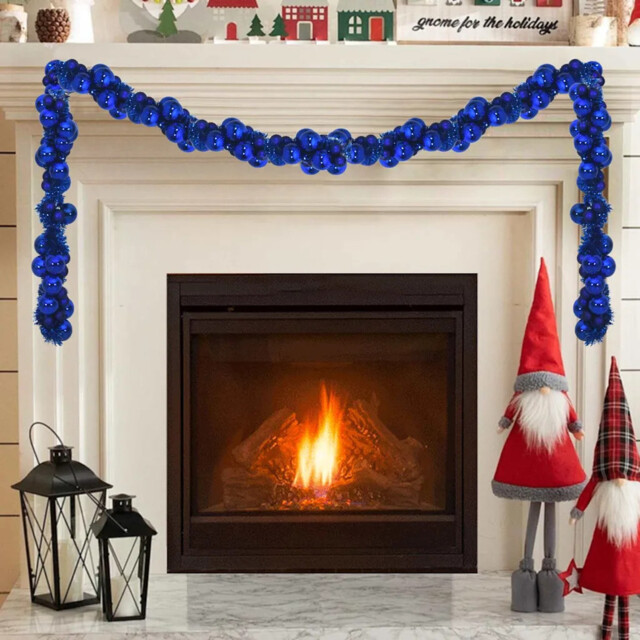 Christmas Ball Garland Blue 186 Cm Polystyrene Vidaxl